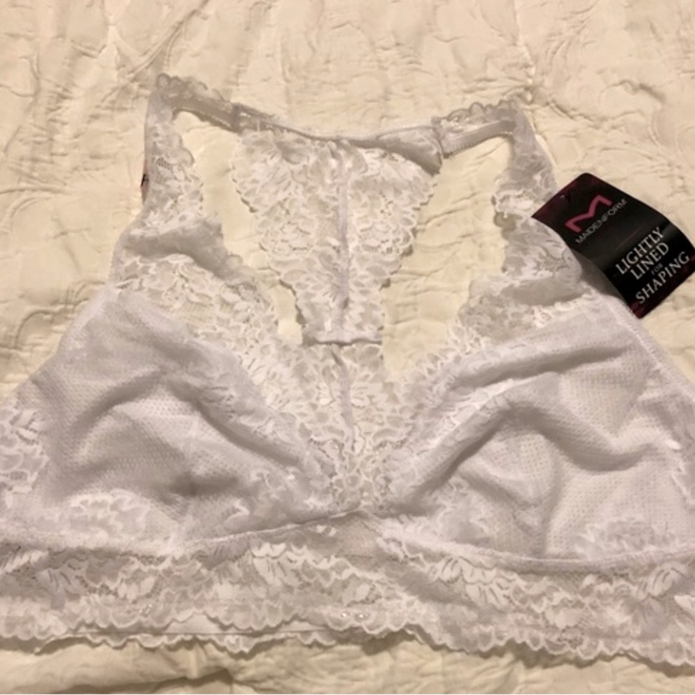 Maidenform NWT Lace Bralette White XL DM1126